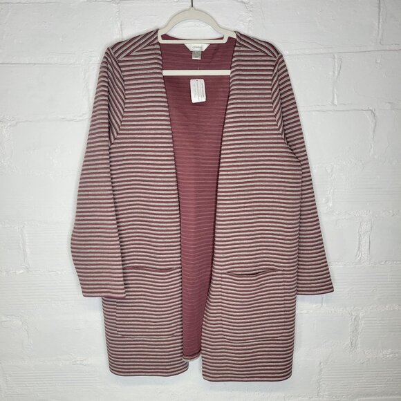CJ Banks Sweaters - CJ Banks Women's 1X Cardigan Sweater Red Striped Open Front